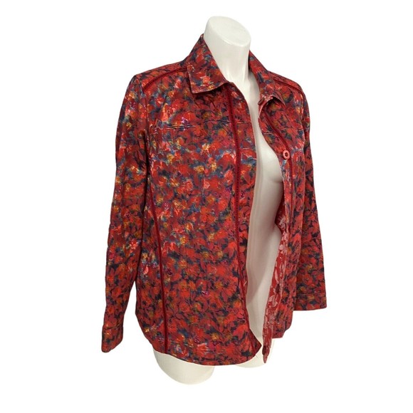 Coldwater Creek Blazer Womens 2X Reversible Jacket Harvest Work Office Red Fall - Picture 4 of 14